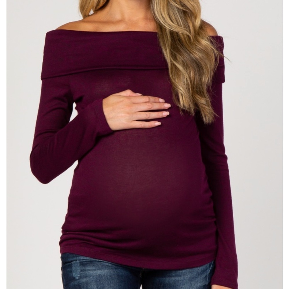 Pink blush long sleeve maternity top